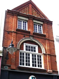 red brick high street building